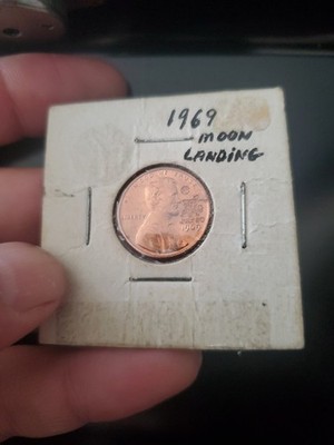 1969 Novelty Lincoln ''Moon Penny'' Lunar Landing One Cent Littleton U.S. Coin