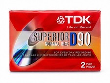 TDK Superior D90 90 Minute Blank Cassette Tapes 2 Pack Sealed Type I Normal Bias