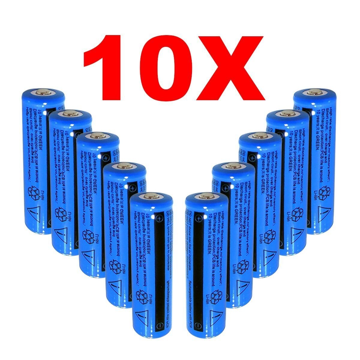 18650 Lithium Li-ion Batteries 3.7V 3000mAh Rechargeable Torch Flashlight