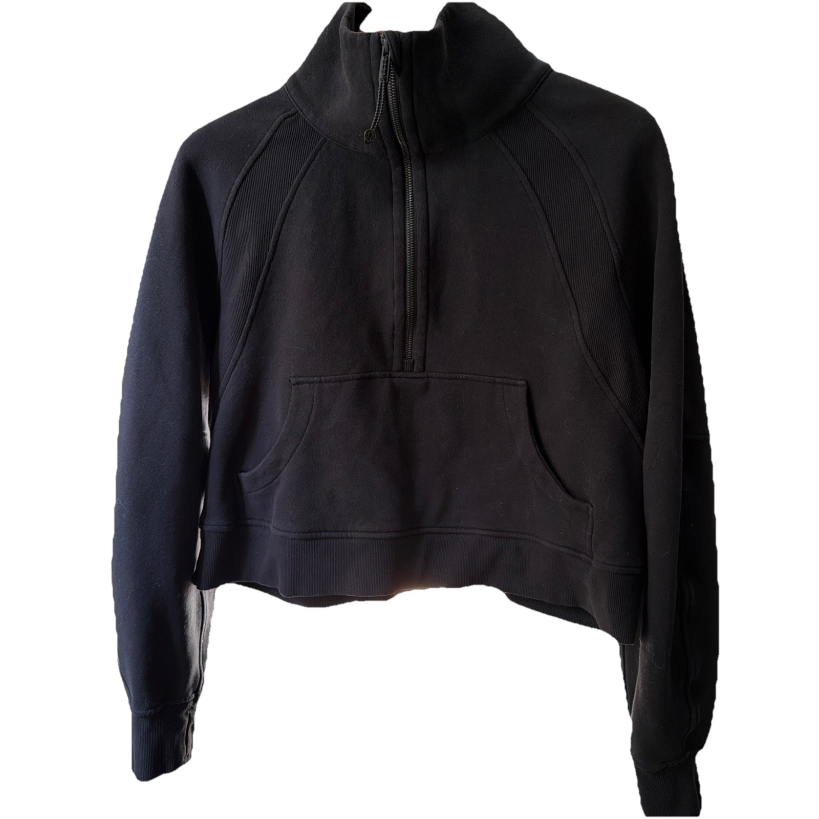 Lululemon Scuba Oversized Half-Zip  Black M/L Cropped Sweatshirt LW3FJ6S
