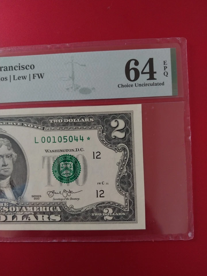 2013 $2* New York Star Note Only 128K Printed PMG 64 EPQ L00105044* - Image 2 of 4