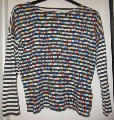 Michael De Feo for J. Crew Striped w/ Flowers Long Sleeve Top Women's Size M