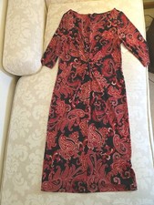 Tommy Hilfiger Wms Prestwick Paisley Twist-Front Sheath Dress Red Sz 6 NEW! $138