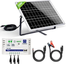 ECO-WORTHY 25 Watts 12V off Grid Solar Battery Charger Kit: Waterproof Solar Pan