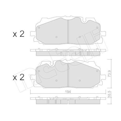 Plaquettes de frein Metelli 22-1128-0 pour disques Audi et VW