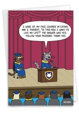 1 Funny Graduation Greeting Card Graduate - Covered In Catnip - NobleWorks