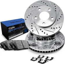 R1 Concepts WDTH1-11031 Brake Disc and Pad Kits 2-Wheel Set Rear for Land Rover