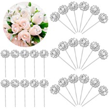 Henoyso 36 Pack Diamond Pins for Bouquets Flower Head Transparent