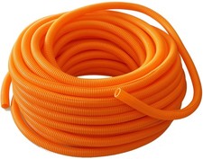 100' 1/4" 5mm orange split wire loom conduit polyethylene corrugated tubing