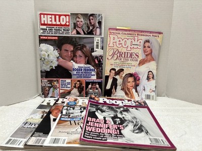 Celebrity Wedding Magazines Lot of 6 People Hello Jolie Pitt Clooney Aniston