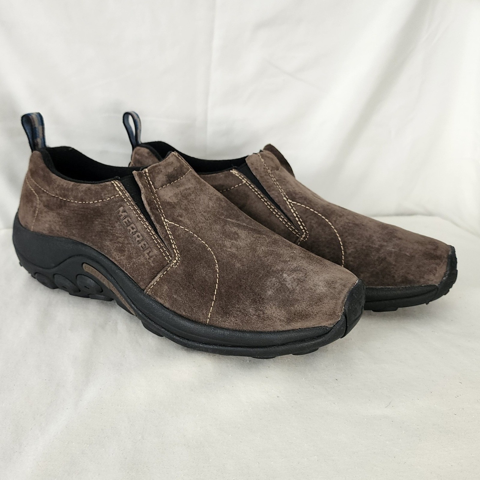 Merrell scarpe slip on mocassini comodi casual pelle scamosciata marrone uomo 9