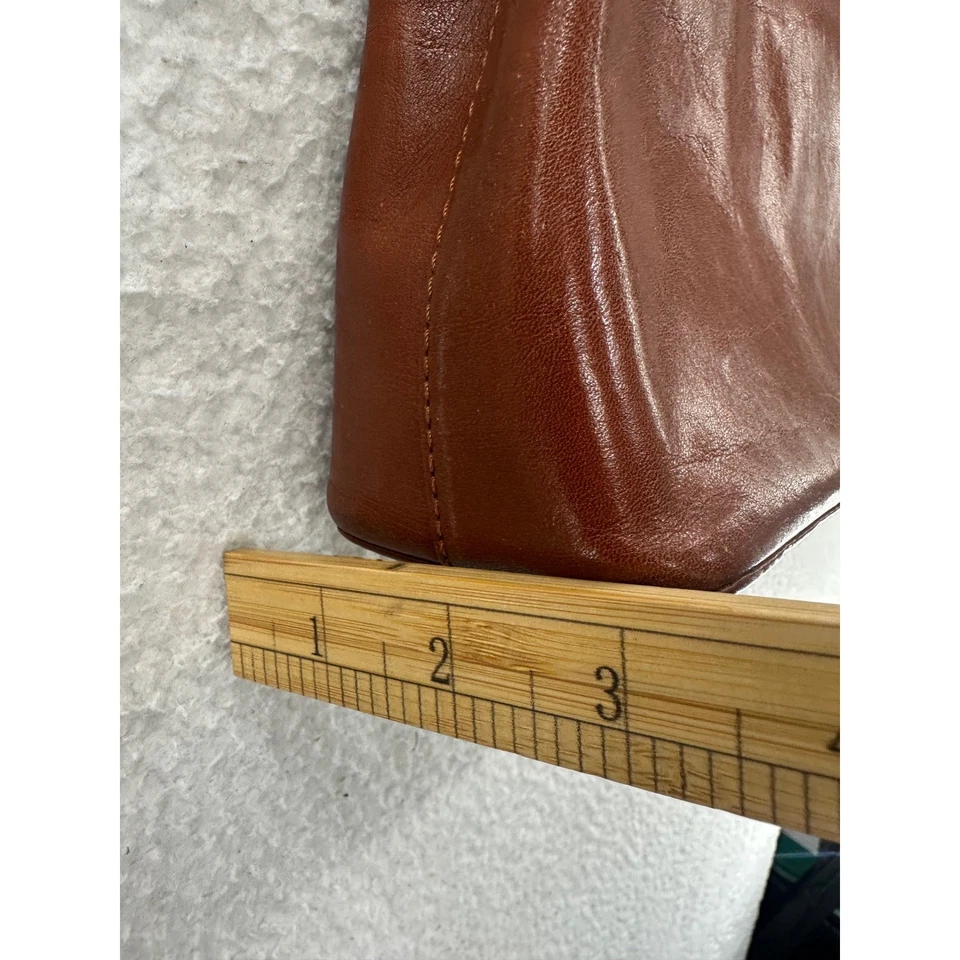 MONSAC Original Cuero Bolso de Hombro Cartera Marrón Clásico Estilo Hobo Top Cremallera Foto 3 de 4