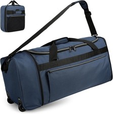 Foldable Rolling Duffle Bag with Wheels, 80L Large Duffle Bag for Travel, Car