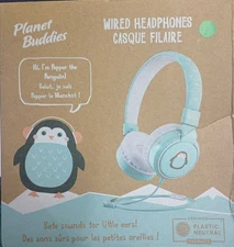 Lot 2 Planet Buddies Wired on ear Headphones V2 | Pepper Penguin + Pippin Panda