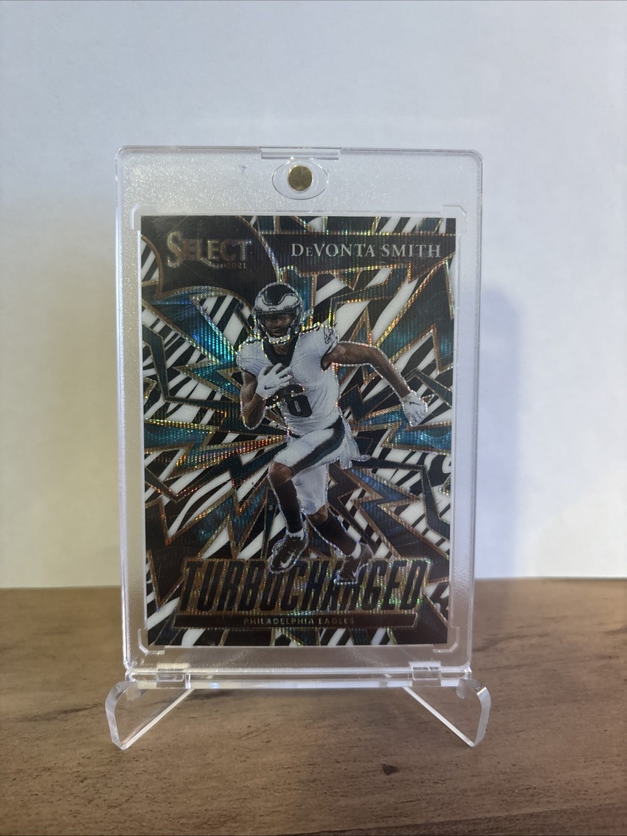 2021 PANINI SELECT DEVONTA SMITH TURBOCHARGED ZEBRA PRIZM CASE HIT