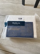 Bedsure Duvet Cover Set 3pcs 100 Washed Cotton Cream Beige Queen 90x90in - NEW