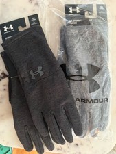 Under Armour Storm Fleece Mens Gloves S/M Gray Black Touchscreen Water Resistant