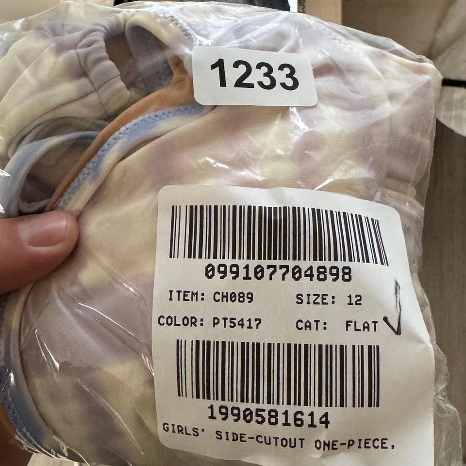 Traje de baño de una pieza Crewcuts by J.Crew corte lateral niñas 12 Peri Breeze tie dye Foto 4 de 4