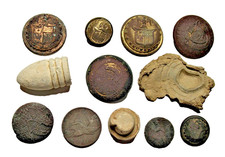 Civil War Dug RELIC LOT OF BUTTONS & BULLETS found on VIRGINIA CAMPSITES