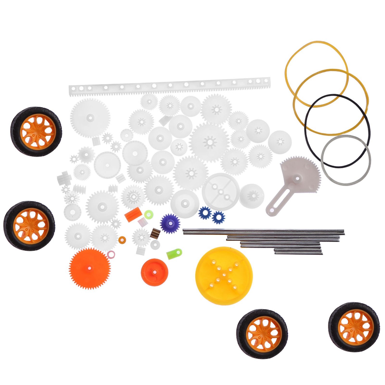 78pcs Plastic Gears Pulley Belt Worm Rack Kit Gear Set Shaft Belt Set Accessory.