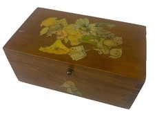 Vintage Pixie Elf Mushroom Decoupage Wood Jewelry Keepsake Box Lined