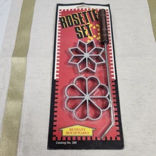 NOS  ROSETTE SET BETHANY HOUSEWARES WITH THE RECIPE ON THE BACK, MADE IN USA
