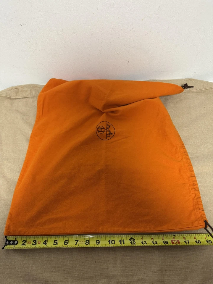 Hermes Bolsa para el Polvo Naranja Cordón Logo Bolsa Almacenamiento Repuesto Bolso de Mano Cartera Foto 4 de 4