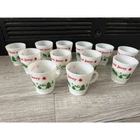 vintage 1950s Hazel Atlas milk glass Tom and Jerry set of 12 eggnog mugs
