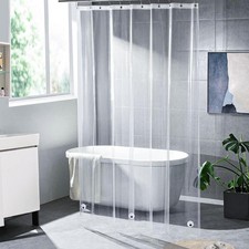 66 inch Wide Clear Shower Curtain Liner with Magnets and Rustproof Grommets, ...