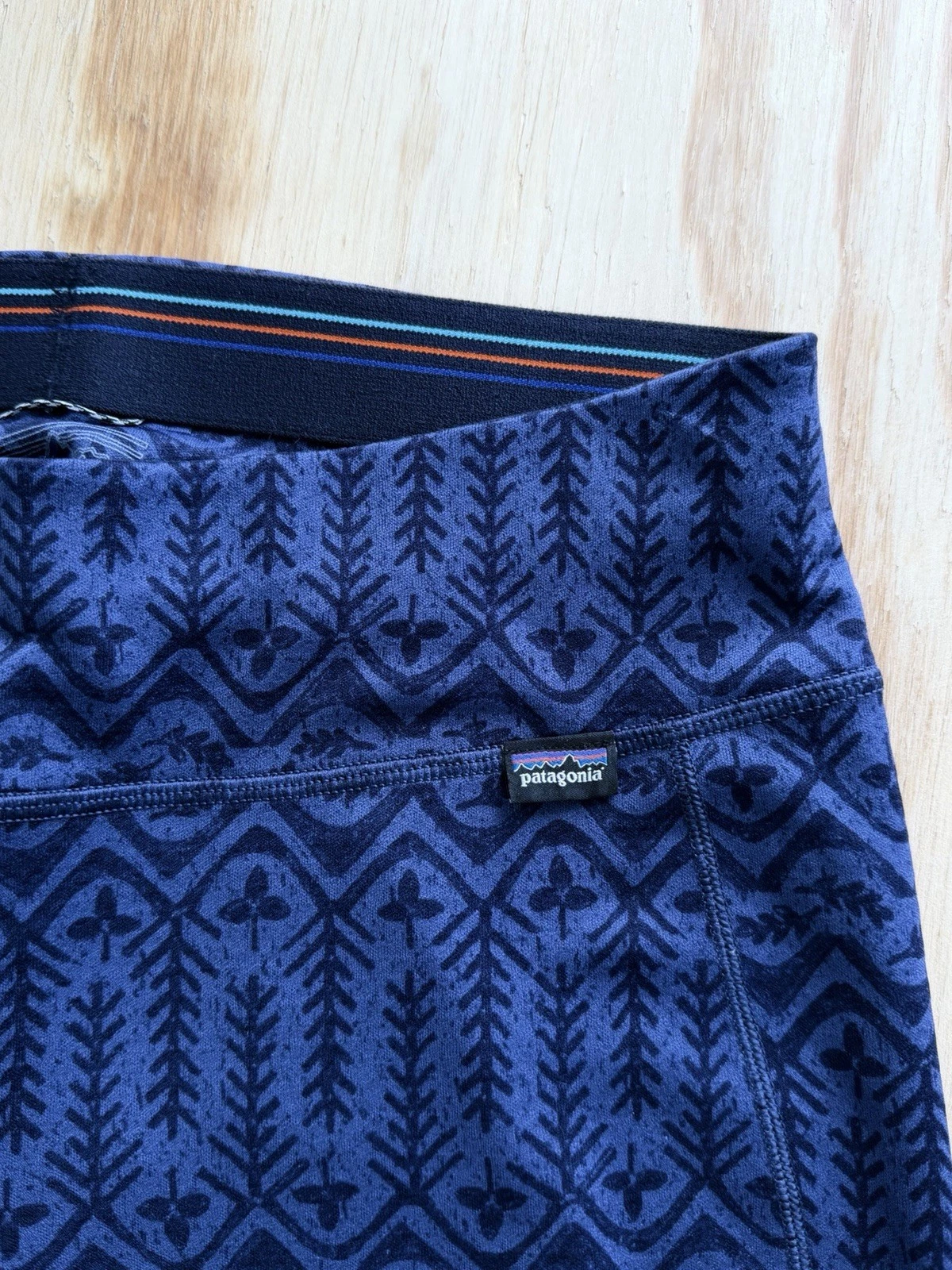 PATAGONIA Pants Small W's Capilene Midweight Baselayer Bottom Blue Print