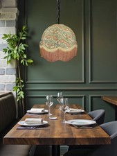Image of William Morris sage strawberry thief floor & table lamp shades ceiling lights