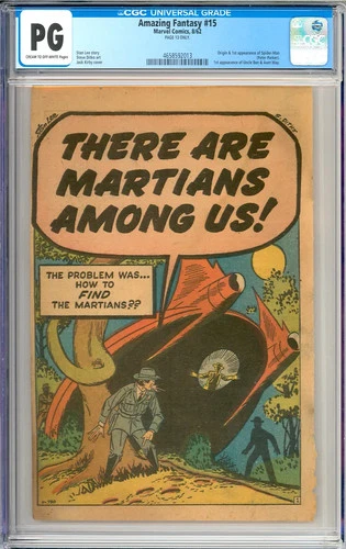 Amazing Fantasy #15 Origin & 1st App. Spider-Man Stan Lee Marvel 1962 CGC PG 13