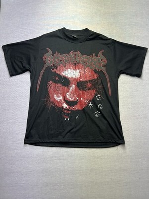 Have You Died Before? Graphic T-Shirt Black Red Skull Spiderweb Print Size XL