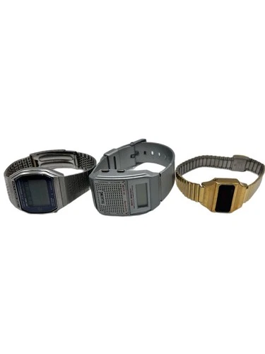 Vintage Digital Watch Lot Citizen Multi Alarm World Timex LED Talking Watch