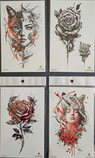 4 Sheets Premium Quality Middle Half Arm Temporary Tattoos For Men  Women 63
