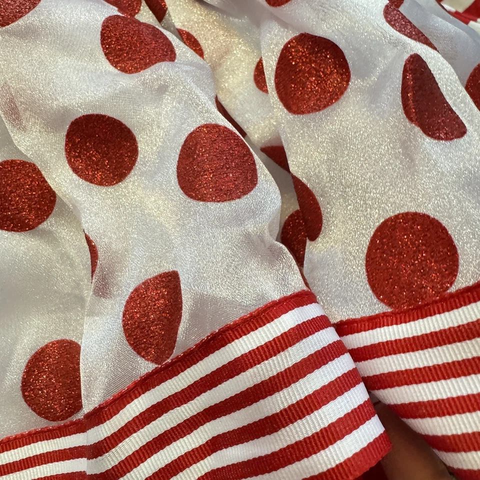 Vestido de Navidad Emily Rose Candy Cane rojo brillante lunares y pantalones con volantes talla 4 Foto 4 de 4