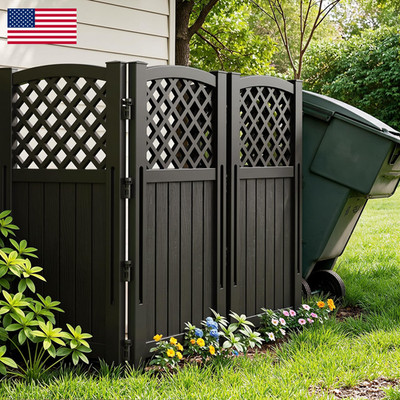 Greesum Outdoor Air Conditioner Fence Privacy Screen 4 Panels For Trash Can