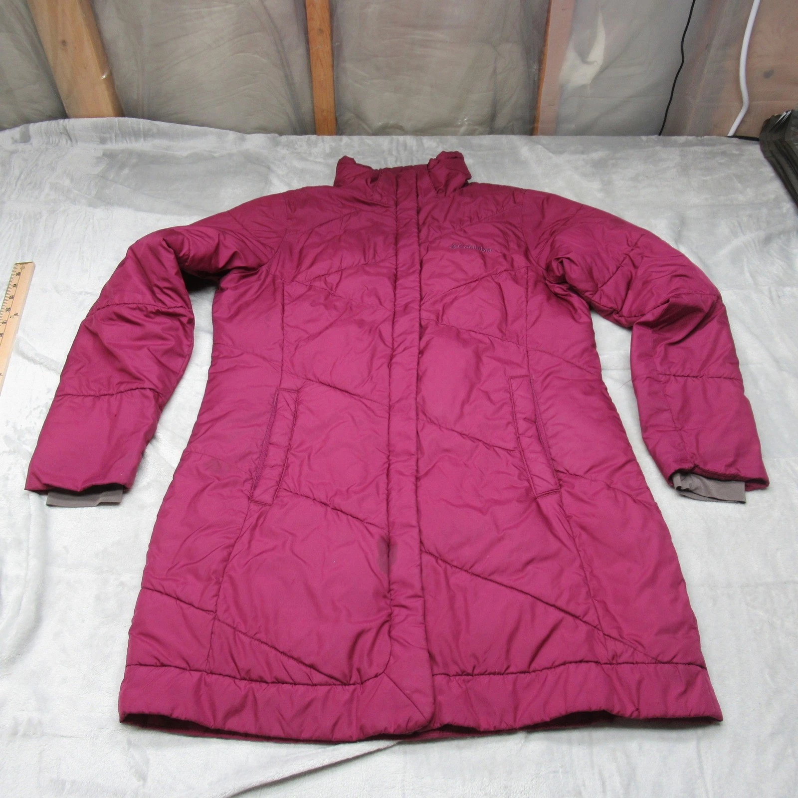 Columbia Jacket Womens Medium Purple Snow Eclipse Insulated Warm Tall Puffer