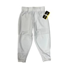 Easton Baseball Pants Boys S Small White Pro Pull Up Moisture Wick w/ Belt Loops