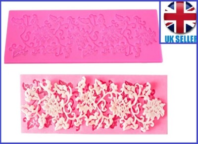 BLUMENBLATT SILIKON SPITZE Form Kuchen Fondant Dekorieren Backen Prägeform DIY