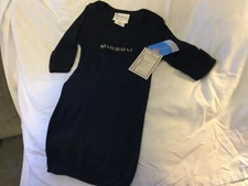 Onesize MIZZOU Tigers Collegiate wear Black Rihnestone Layette Gown New Infant