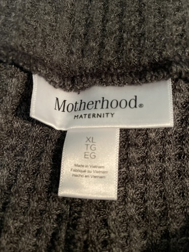 Motherhood Maternity Underbelly Wide Leg Waffle Knit Pants Size XL 16-18 Dk Grey - Picture 7 of 10