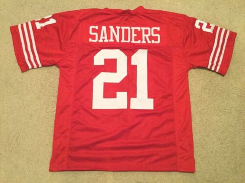 Deion Sanders UNSIGNED CUSTOM Sewn Stitched Red Jersey - M, L, XL, 2XL - Picture 1 of 2