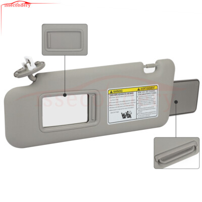 Gray LH Fits 2008-2013 Toyota Highlander Driver Side Sun Visor W/Sunroof  Left