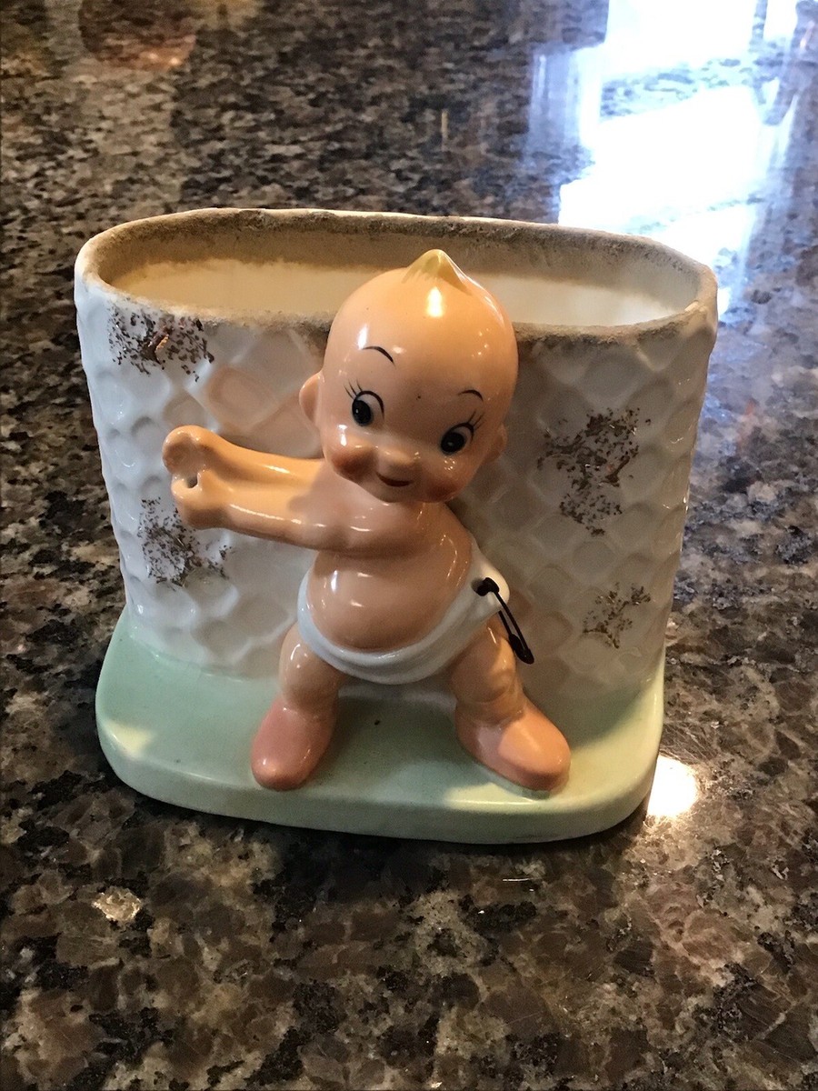 Vintage 1950's Napco Ceramic Nursery Planter S690B Little Boy