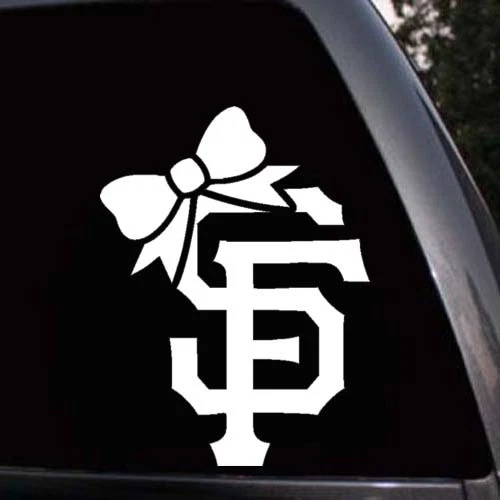 San Francisco Giants SF Giants Girl Bow Tie Logo Car Window Laptop Decal Sticker - Image 2 of 3