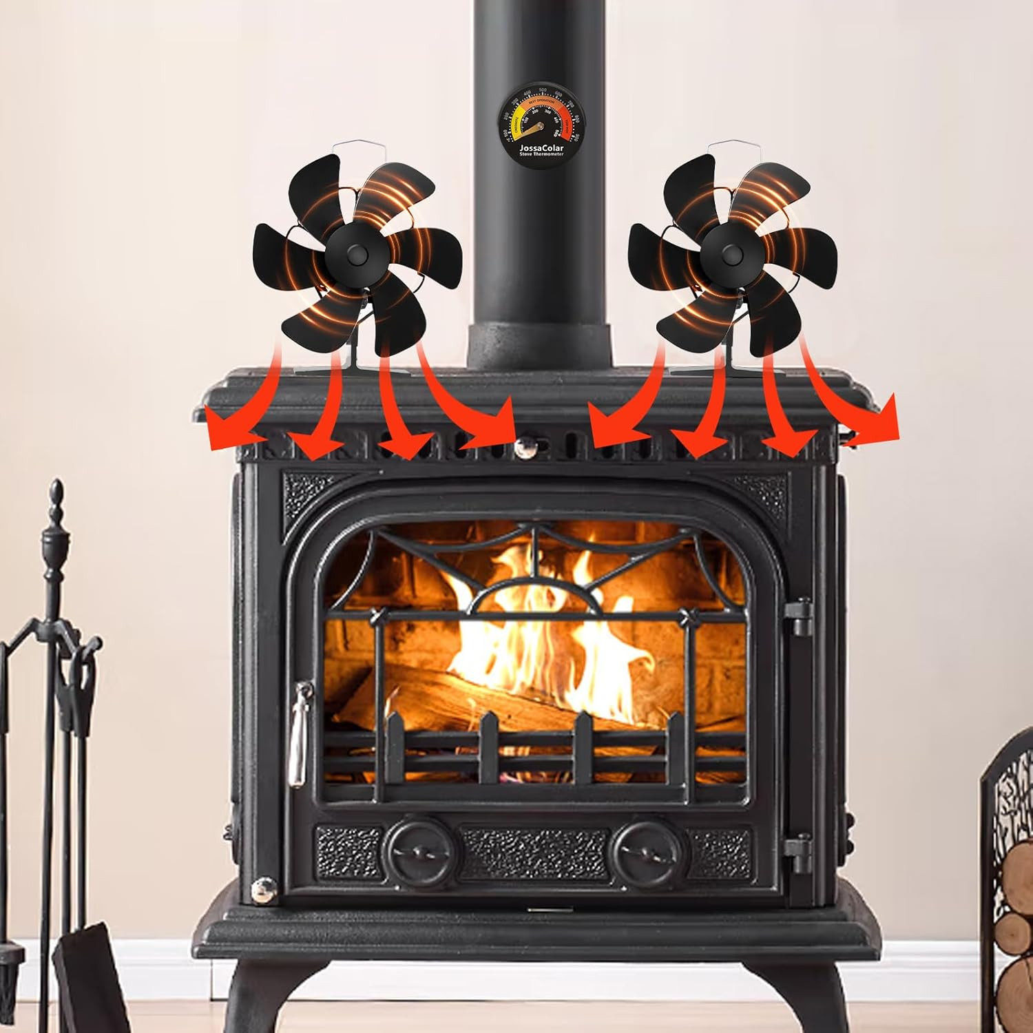 Wood Stove Fan for Buddy Heater, Heat Powered Fireplace Fan Thermoelectric Therm