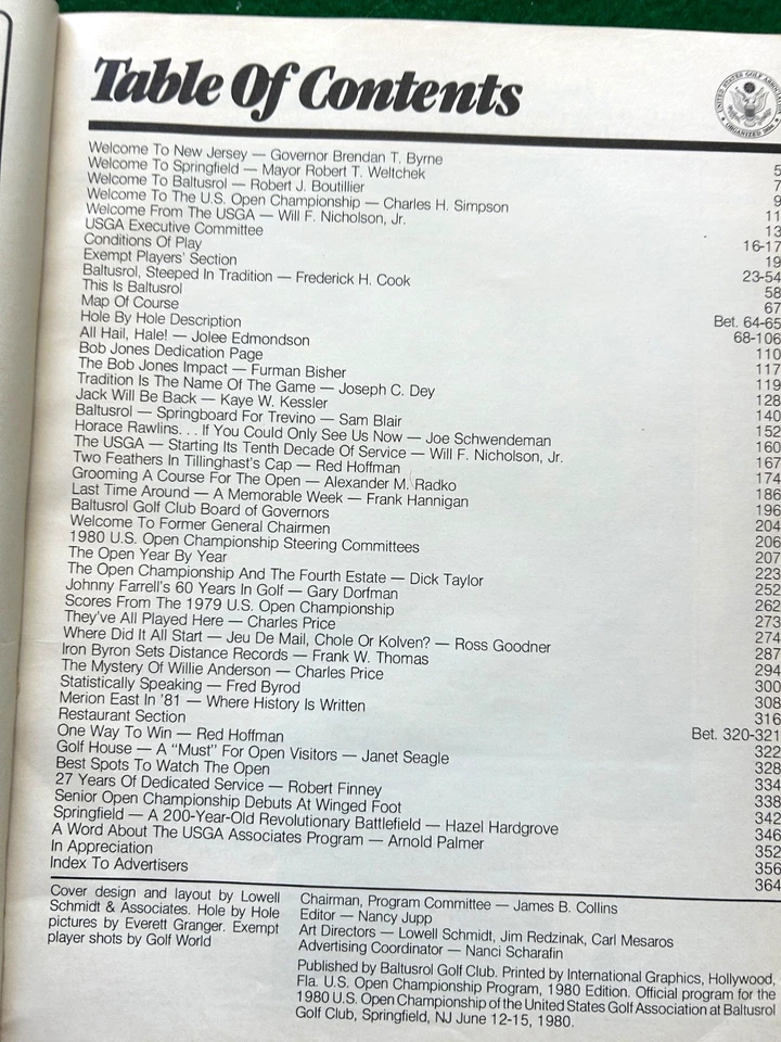 U. S. OPEN GOLF CHAMPIONSHIP PROGRAM, 1980, BALTUSROL G.C., JACK NICKLAUS - Image 4 of 4