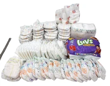 Huggies Pampers Luvs Size 1 & 2 Baby Diaper Bundle 120 Count Set Loose/Sealed