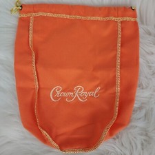 LOOK CROWN ROYAL BAGS - Orange 750 ml Size embroidered lettering, Draw String